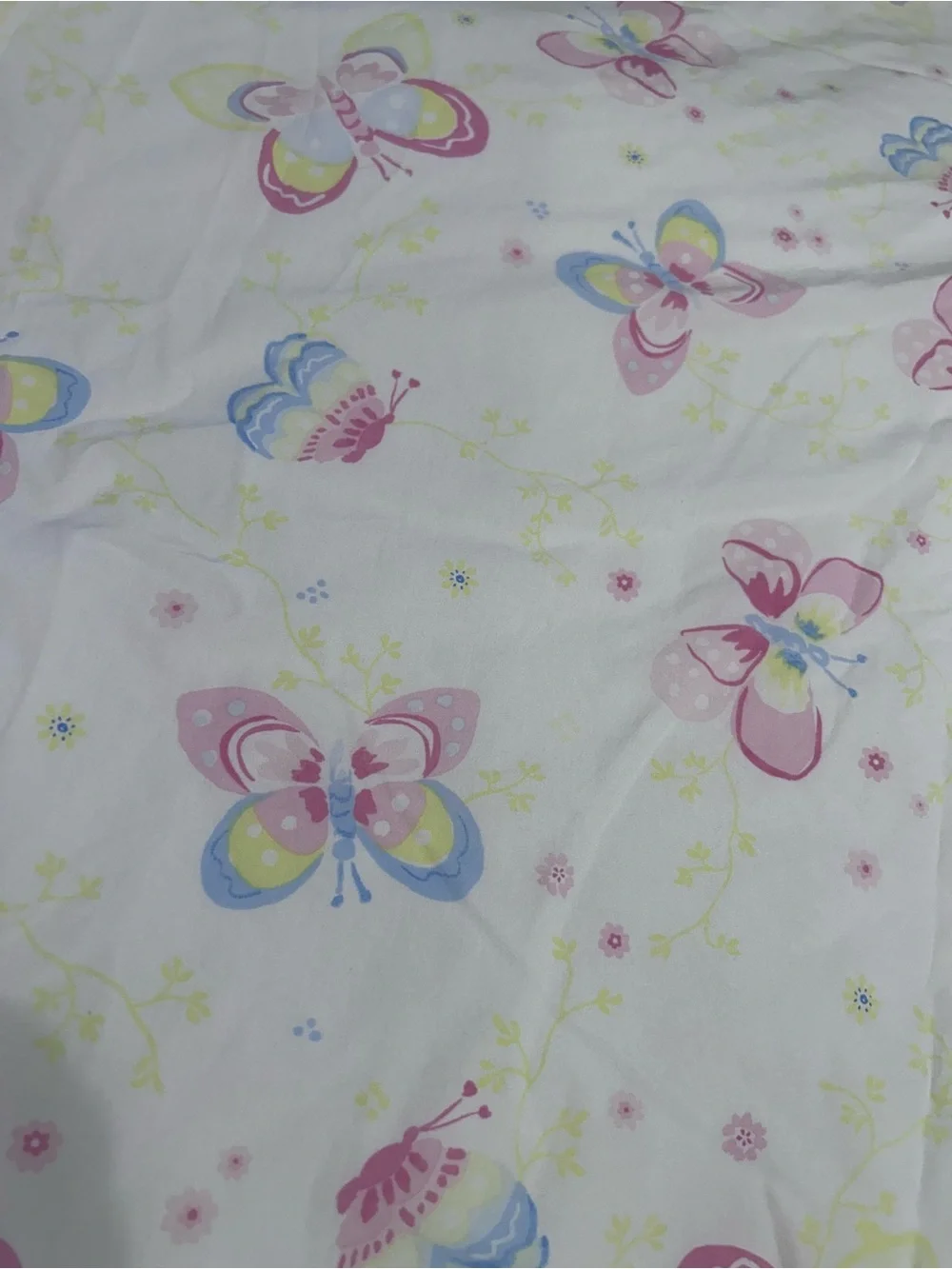 Pottery Barn Kids Girl’s Organic Cotton Butterfly Queen Flat & Fitted Sheet READ